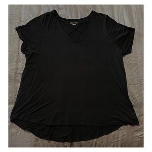 Black Criss Cross Neck Top